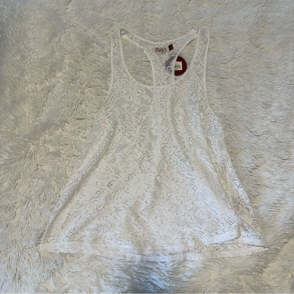 SO Sheer Lace Floral Tank